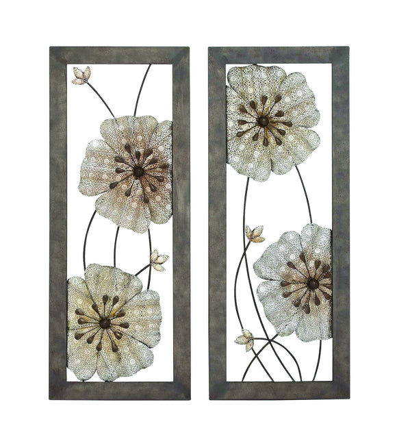 Victorian-themed sparkling assorted floral wall art