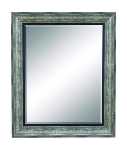 Beveled Mirror with Dull Grey Finish Frame