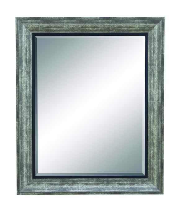 Beveled Mirror with Dull Grey Finish Frame