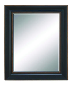 Beveled Mirror with Saddle Brown Finish & Brown Accent