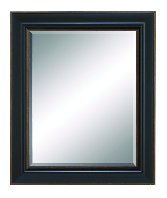 Beveled Mirror with Saddle Brown Finish & Brown Accent