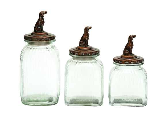 Set of  3Glass Canister with Elegant Finish and Modern Décor