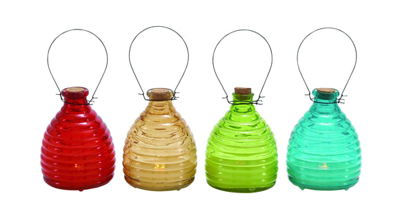 Bright Color Styled Glass Led Candle 4 Assorted