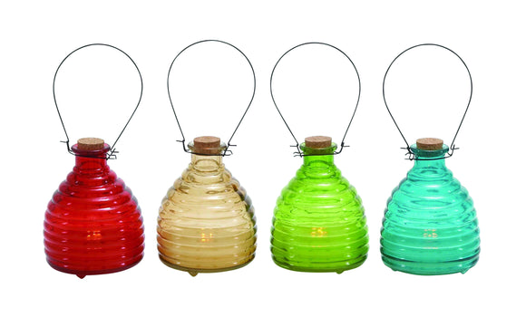 Bright Multicolored Glass Led Candle 4 Assorted