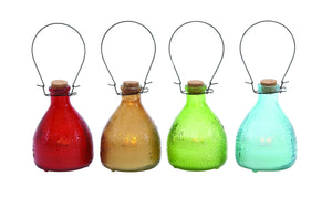 Customary Styled Bright Glass Led Candle 4 Assorted