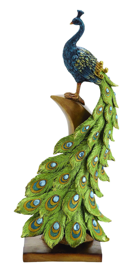 Multicolored Irish styled peacock décor