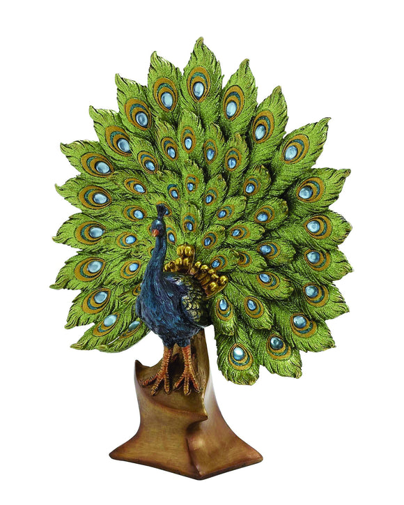 Elegant jade colored peacock decor