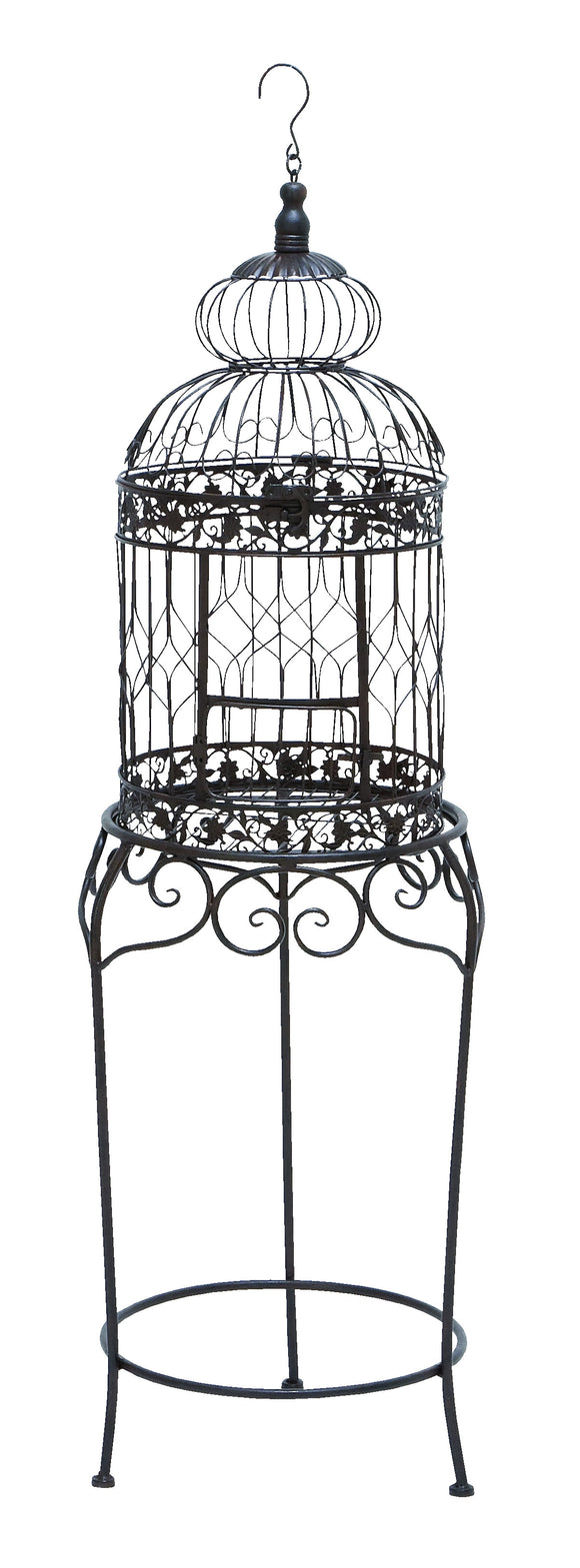 Victorian Style Bird Cage With Wrought Iron