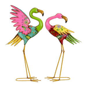 Outdoor Garden Flamingo Sculpture Set