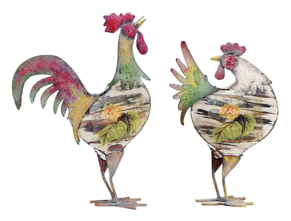 Rooster in Bright Color Pattern and Long Lasting - Set of 2