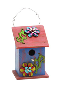 Rich Design and Natural Texture Bird House in Purple and Red