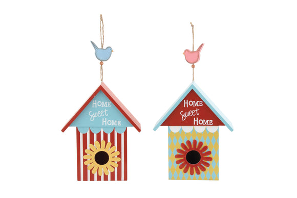 The Beautiful Wood Metal Birdhouse 2 Assorted