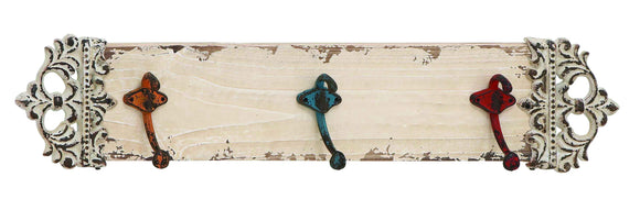 Metal Wall Hook in Rich Ivory Finish and Elegant Design