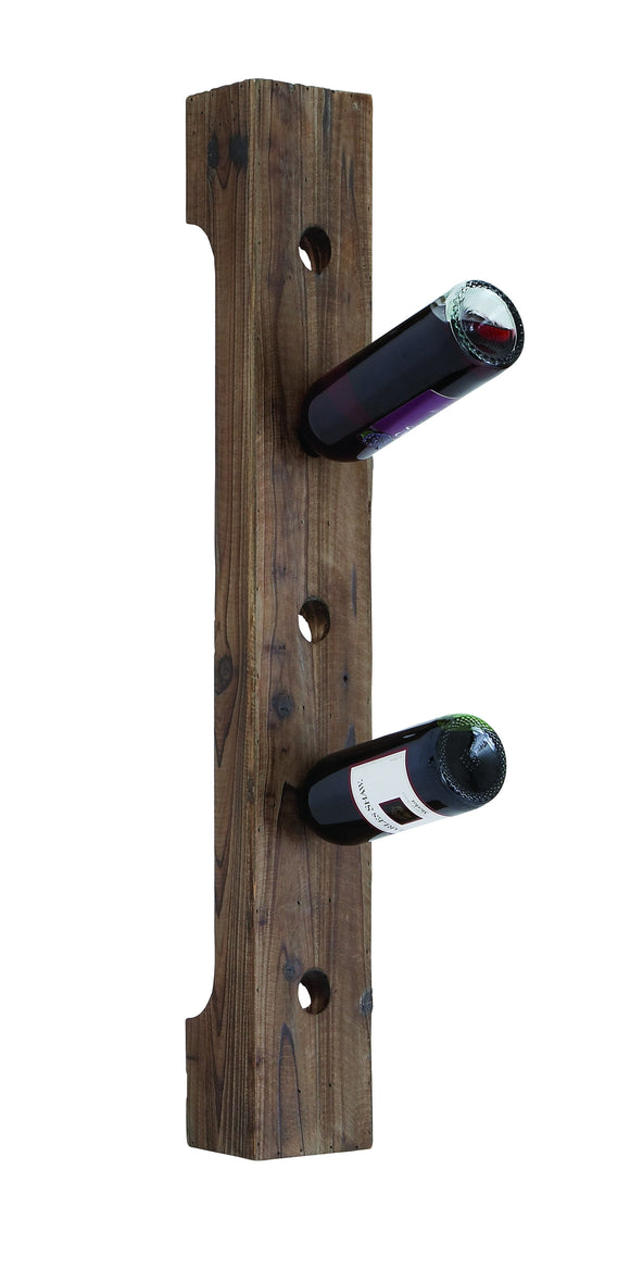 Wall Wine Rack Dark Stain Finish and Solid Design