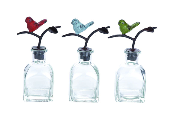 Mesmerizing Glass Metal Stopper Bottle 3 Assorted