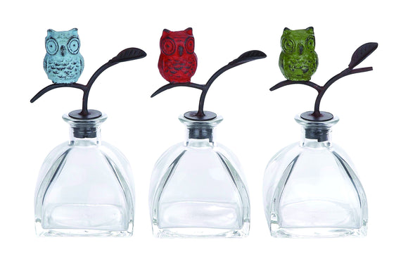 Magnificent Attractive Glass Metal Stopper Bottle 3 Assorted