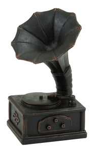 Polystone Gramophone Decor 10"H, 5"W Unique Home Accents