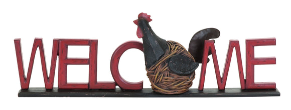 Garden Hen Welcome Sign From Heavy Polystone