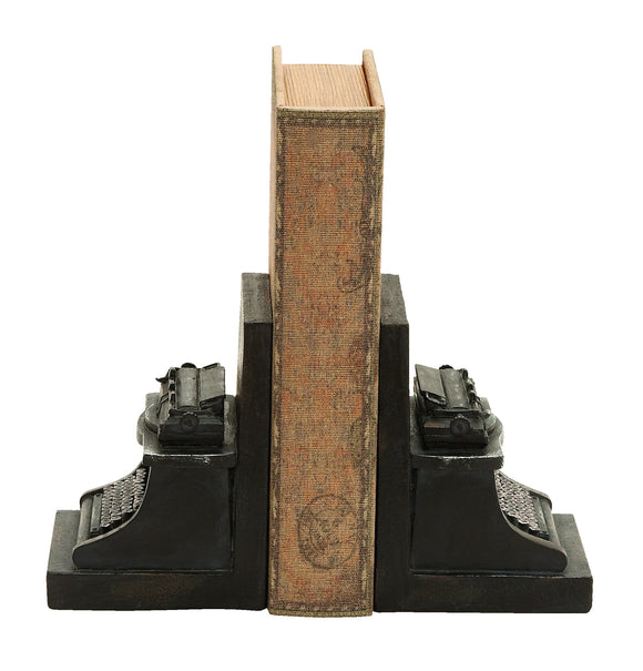 Old Look Typewriter Themed Book End Set