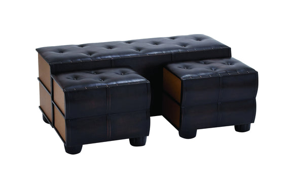 Chic And Modern Bench Set of 3 With Comfort Leather