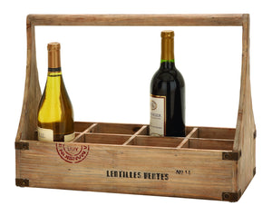 Wood Wine Basket 18"W, 14"H Unique Home Accents