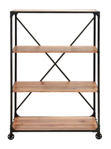 Portable Metal Wood  Shelf 63"H, 40"W