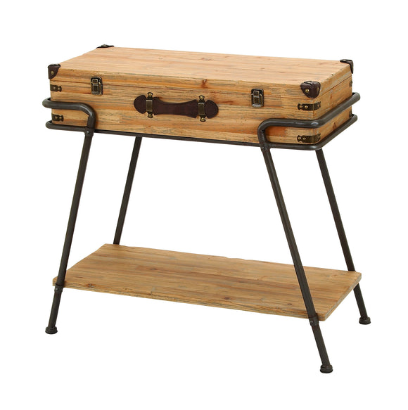 Metal Wood Chest Table 32