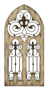 Wood Metal Wall Decor  50"H, 24"W Wall Decor