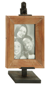 Metal Wood Photo Frame 12"H, 6"W Unique Home Accents