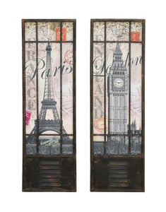 Wall Art Décor With London And Paris Tourist Destinations