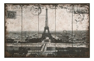 Wall Art of Postcard Style Paris Eiffel Tower