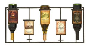 Wine Label Themed Wine Rack With 5 Slots