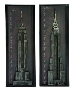 Wall décor With Modern New York And Chicago Skyscraper