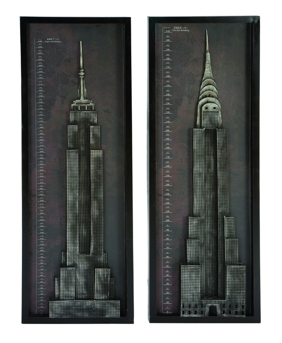 Wall décor With Modern New York And Chicago Skyscraper