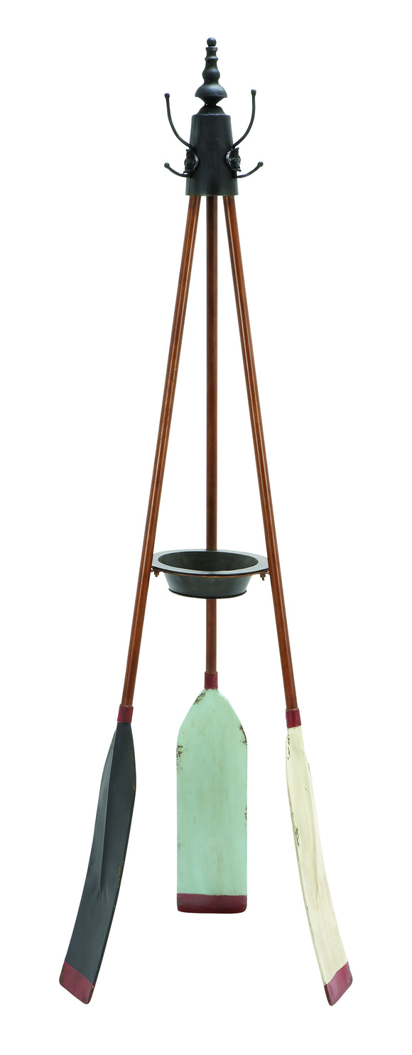 Rowing Oar Coat Rack With Multiple Hooks