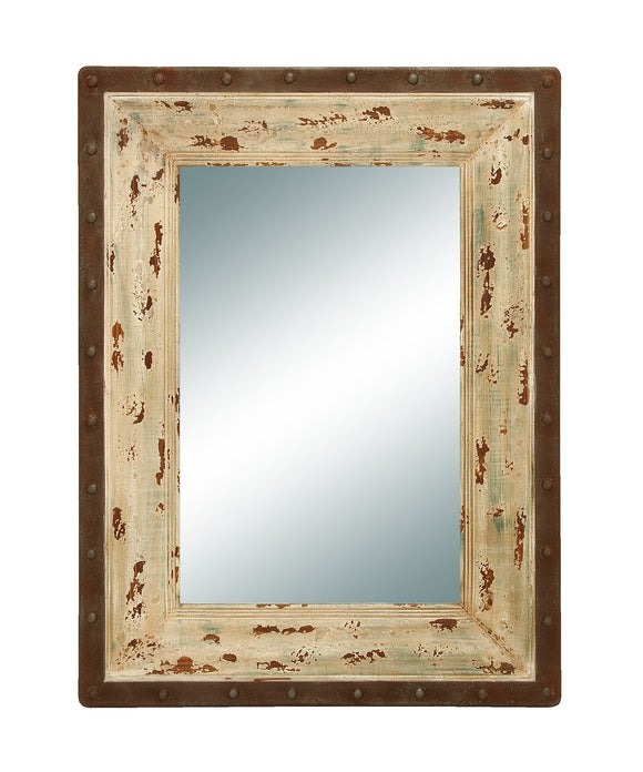 Glass Style Mirror with Rustic Wood Frame