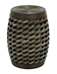 Wicker Stool In Unique Barrel Shape