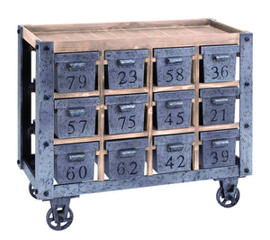 Portable Storage Cart With Numbered Drawers