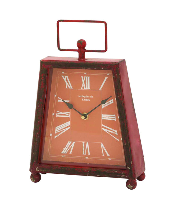 Trendy Metal Clock with Unique Shade of Red Color