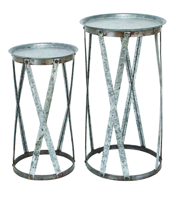 Conventional Décor Metal Pedestal - Set of 2