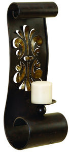 ARTISTICALLY DESIGNED METAL CANDLE SCONCE