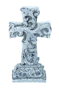 Unique Poly Stone Cross in Beautiful White Finish