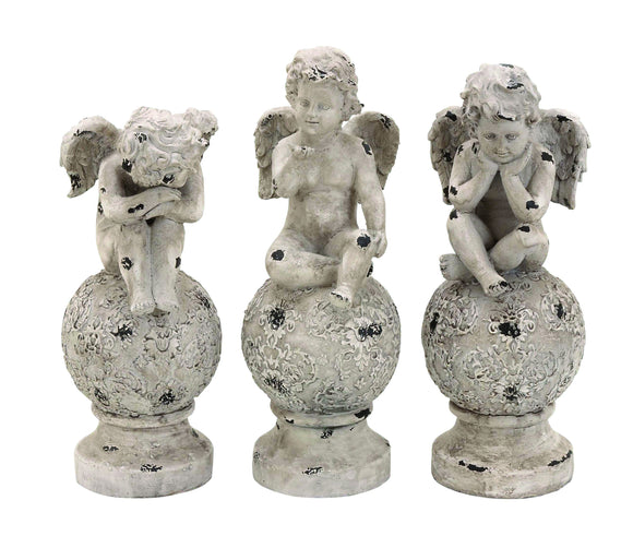 Poly Stone Cherub in Elegant Design - Set of 3