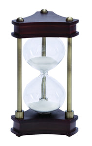 WOOD METAL GLASS SAND TIMER MUST TO HAVE FOR MARITIME COLLECTOR