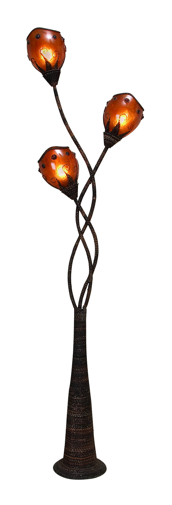 METAL ABACA FLOOR LAMP A DECORATIVE LIGHT SCULPTURE