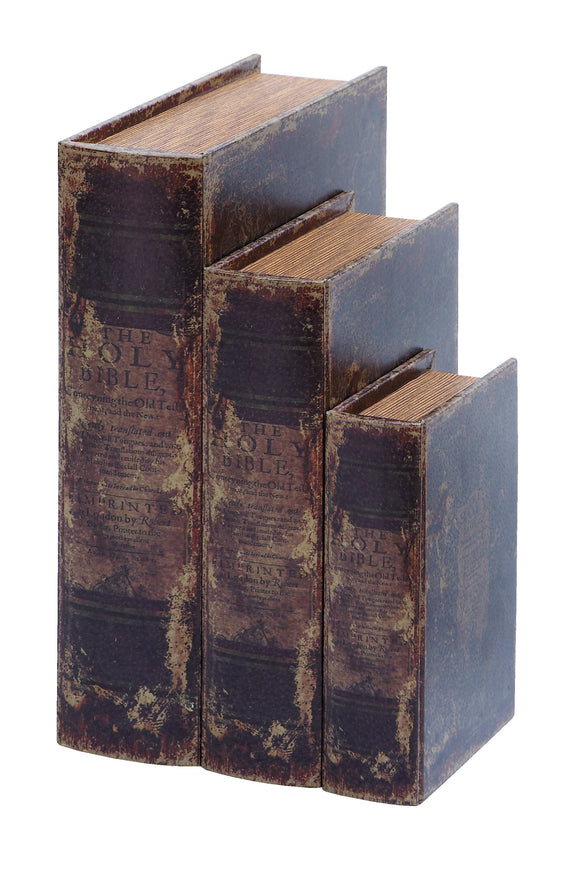 Faux Book Box Set With Ancient Holy Bible Theme
