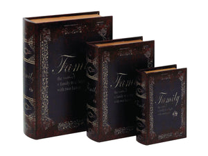 Faux Book Box with Dark Finish - Set of 3