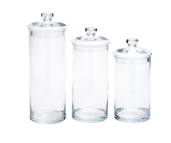 Glass set of 3 jars