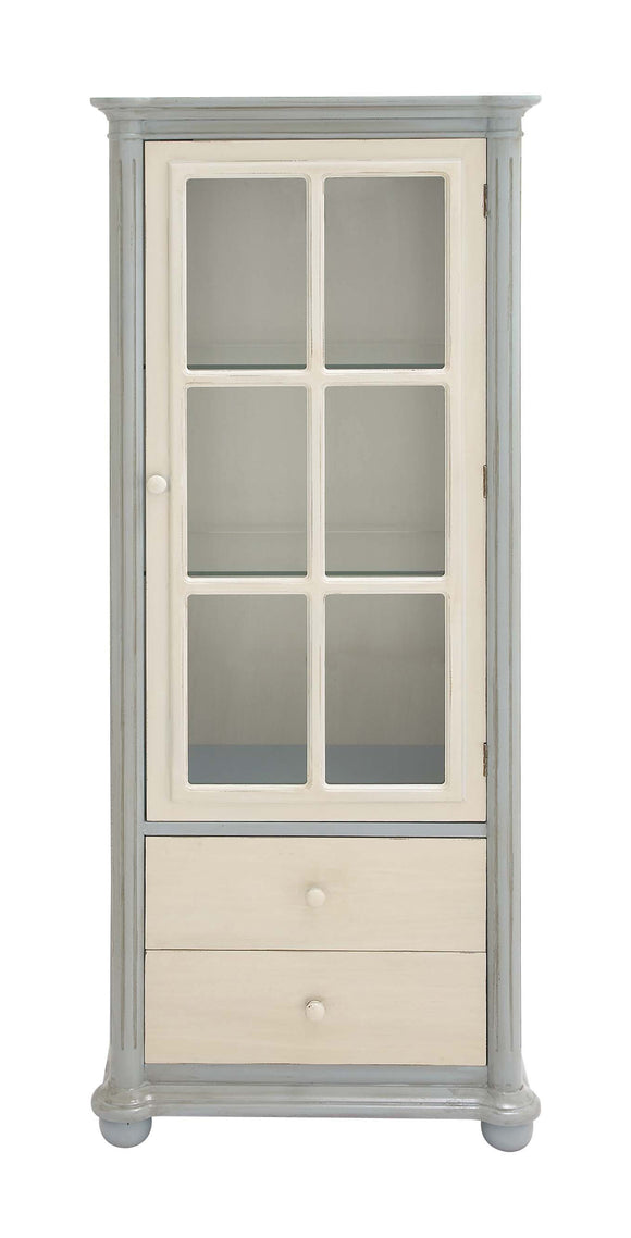 The Elegant Wood Glass Cabinet With Drawer