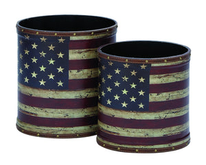 Canvas Trash Can Simple Versatile Design - Set of 2